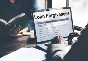 Loan Forgiveness Debt Filling Application Concept