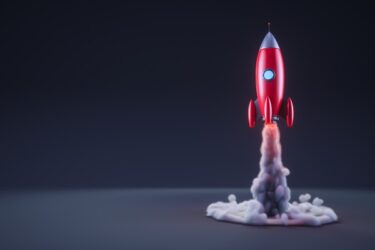 Red rocket launching
