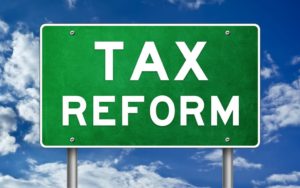 Tax reform - road sign