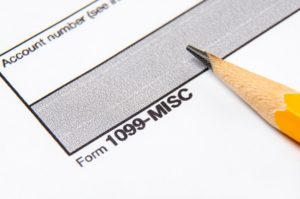 Tax Form 1099-misc on a white background.