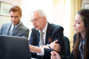 Business people at work in an office